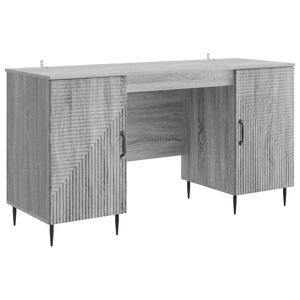 vidaXL Skrivbord Gr&aring; sonoma-ek 142,5 x 50 x 75 cm Konstruerat tr&auml;