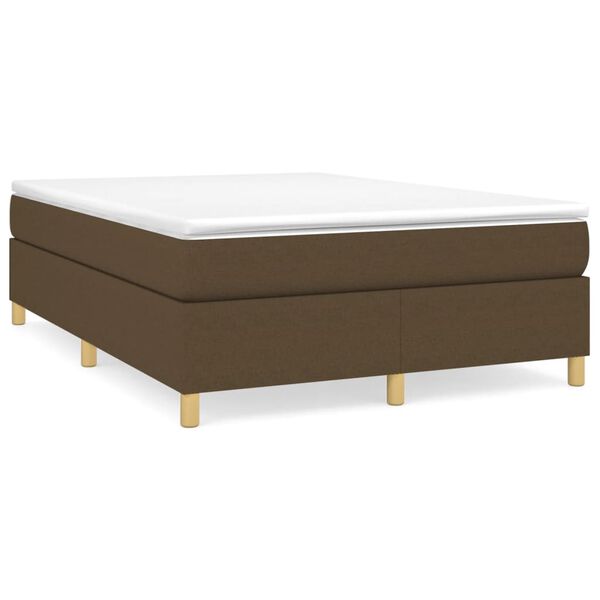 vidaXL Boxspring-s&auml;ngram m&ouml;rkbrun 140x190 cm tyg