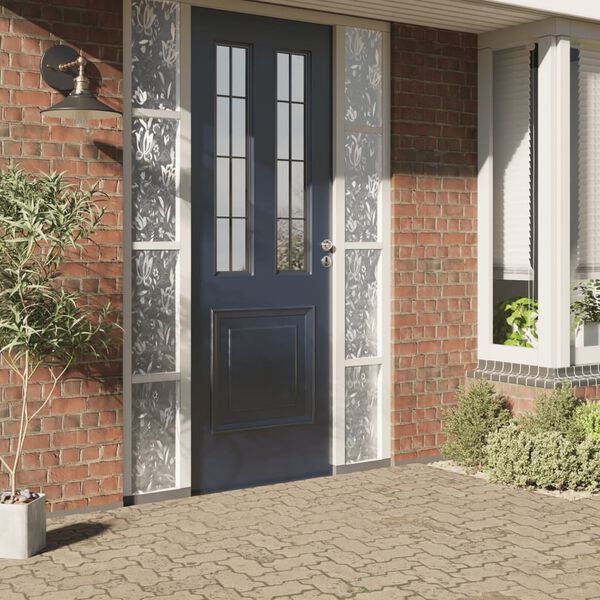 vidaXL F&ouml;nsterfilm frostad blomm&ouml;nster 60x500 cm PVC