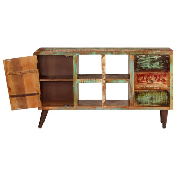 vidaXL Förvaringsskåp återvunnet trä 1 lucka 4 hyllor 3 lådor