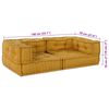 vidaXL 2-sits modulsoffa gul 140x70x36 tyg