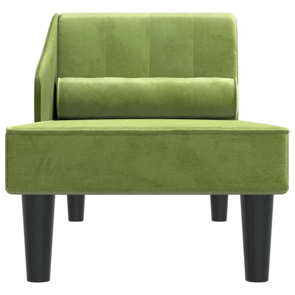 vidaXL Sch&auml;slong med bolster ljusgr&ouml;n sammet