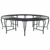 vidaXL Tr&auml;db&auml;nk 8-Antal sittplatser &Oslash; 160 x 44 cm St&aring;l Svart Rund