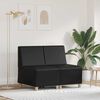 vidaXL Modulsofa utan armst&ouml;d 2 pcs Svart 55 x 74 x 82 cm Konstl&auml;der