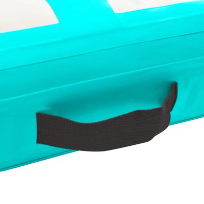 vidaXL Uppblåsbar gymnastikmatta med pump 500x100x20 cm PVC grön