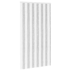 vidaXL Insektsgardin Chenille Ljusgr&aring; och vit. 118 x 220 cm 100% PP