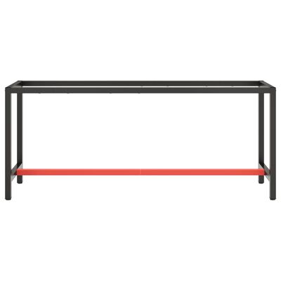 vidaXL Ram för arbetsbänk svart och matt röd 190x50x79 cm metall