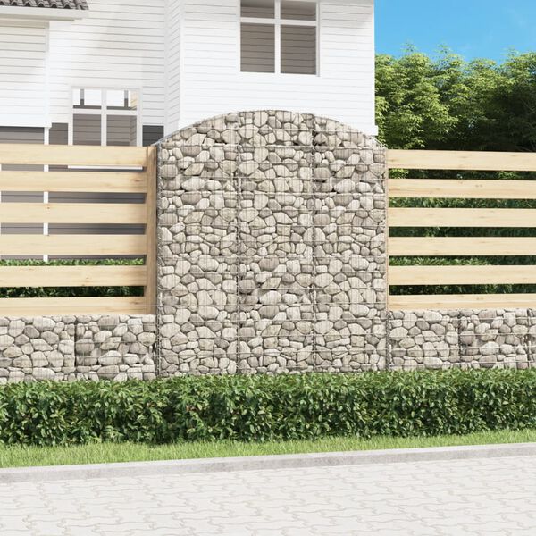 vidaXL Gabion b&aring;gformad 150x30x180/200 cm galvaniserat j&auml;rn