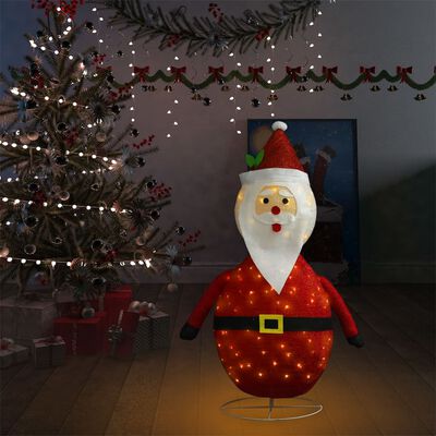 vidaXL Dekorativ jultomte med LED lyxigt tyg 120 cm