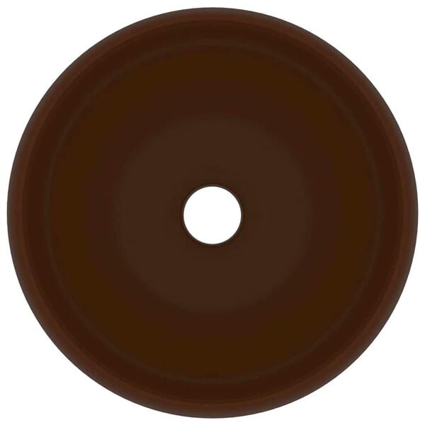 vidaXL Lyxigt runt handfat matt m&ouml;rkbrun 40x15 cm keramik