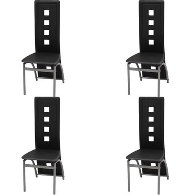 vidaXL Matbord och stolar 5 delar svart