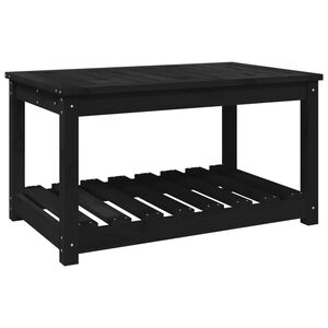 vidaXL Tr&auml;dg&aring;rdsbord svart 82,5x50,5x45 cm massiv furu