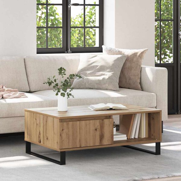 vidaXL Kaffeebord Artisan Ek 90 x 60 x 35 cm Konstruerat tr&auml;