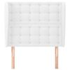vidaXL Sänggavel med kanter vit 103x23x118/128 cm konstläder