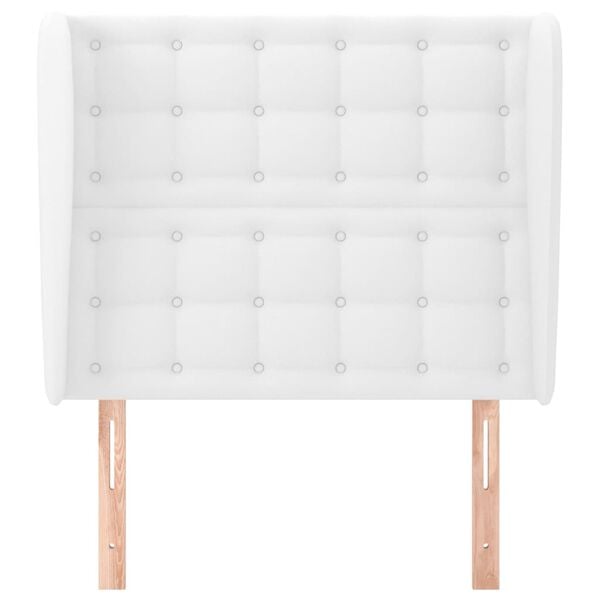 vidaXL Sänggavel med kanter vit 103x23x118/128 cm konstläder