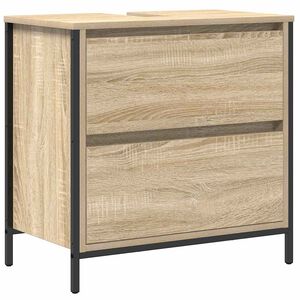 vidaXL Tv&auml;ttst&auml;llssk&aring;p med l&aring;dor sonoma-ek 60x34,5x60 cm