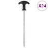 vidaXL T&auml;ltpinnar 24 st 20 cm &Oslash;7 mm galvaniserat st&aring;l