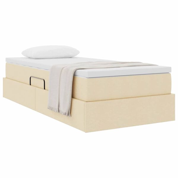 vidaXL F&ouml;rvaringss&auml;ng med madrass Kr&auml;m 90 x 190 cm Polyester
