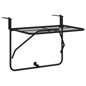 vidaXL Balkongbord svart 60x40 cm st&aring;l