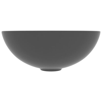 vidaXL Handfat keramik mörkgrå rund