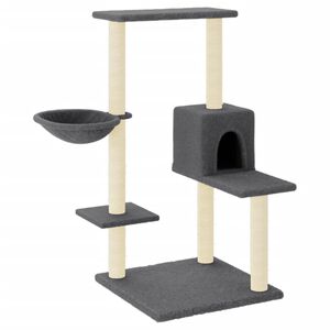 vidaXL Kl&ouml;str&auml;d med sisalpelare m&ouml;rkgr&aring; 95 cm
