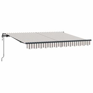 vidaXL Utdragbar markis Ljusgr&aring; och vit. 400 &times; 300 cm