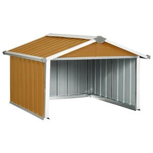 vidaXL Skjul f&ouml;r robotgr&auml;sklippare 92x97x63 cm galvaniserat st&aring;l brun