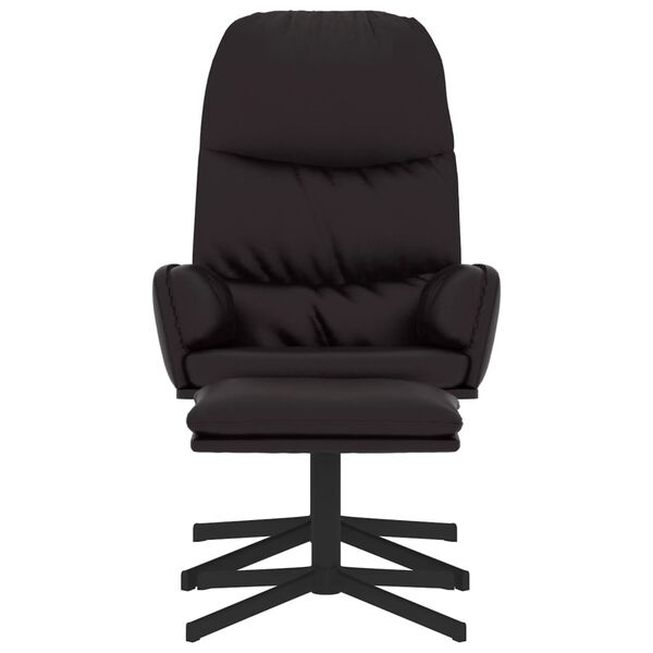 vidaXL Vilstol med pall svart konstl&auml;der