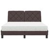 vidaXL Bed with Mattress Dark Brown 140x200 cm Fabric