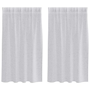 vidaXL Voile Gardin med gardiner 2 pcs Ljusgr&aring; 140 x 140 cm Polyester