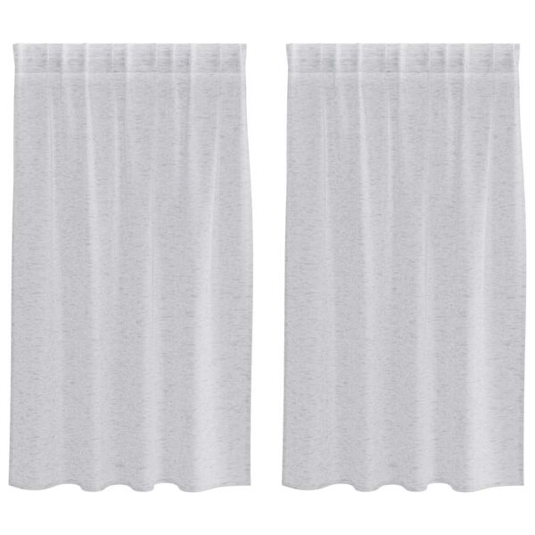 vidaXL Voile Gardin med gardiner 2 pcs Ljusgr&aring; 140 x 140 cm Polyester