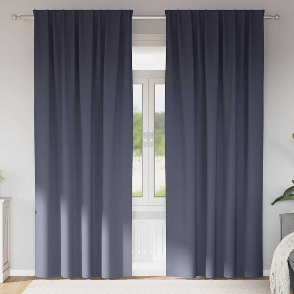 vidaXL M&ouml;rkl&auml;ggningsgardiner med Ringar 2 pcs Antracit 260 x 140 cm