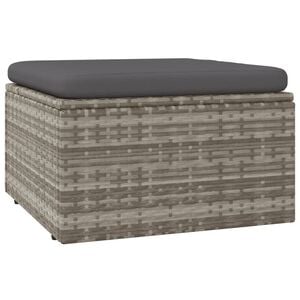 vidaXL Fotpall med dyna f&ouml;r tr&auml;dg&aring;rden gr&aring; 55x55x30 cm konstrotting