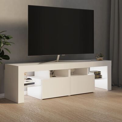 vidaXL Tv-bänk med LED-belysning vit 140x36,5x40 cm