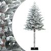 vidaXL Plast Hingad Julgran 120 cm PVC och metall Gr&ouml;n och vit