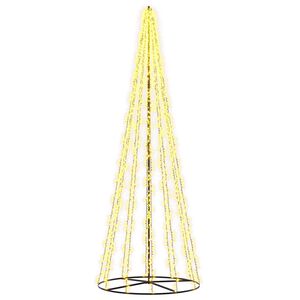 vidaXL LED Julgran 385 cm 2460 LED-lampor Varmvit St&aring;l Svart