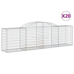 vidaXL Gabioner b&aring;gformade 20 st 300x50x80/100 cm galvaniserat j&auml;rn