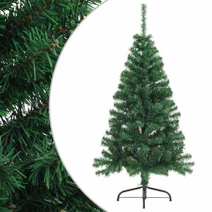 vidaXL Halv plastgran med fot gr&ouml;n 150 cm PVC