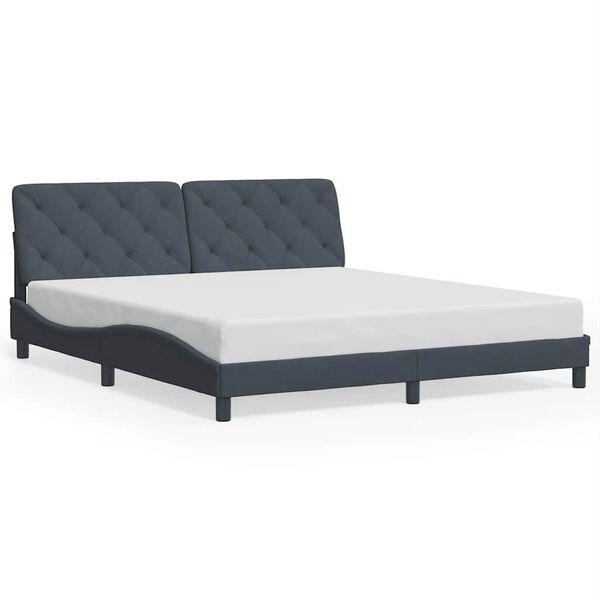 vidaXL Bed Frame without Mattress Dark Grey 180x200 cm Velvet