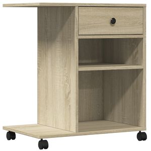vidaXL Skrivarst&auml;ll med hjul sonoma-ek 60x40x68,5 cm