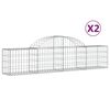 vidaXL Gabion b&aring;gformad 2 st 200x30x40/60 cm galvaniserat j&auml;rn