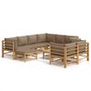 vidaXL Loungegrupp 10 delar taupe dynor bambu