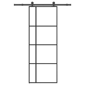 vidaXL Skjutd&ouml;rr med beslagset ESG glas och aluminium 76x205 cm