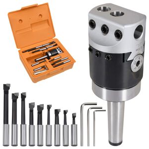 vidaXL Borrverktygssats 15 delar 50 mm borrchuck F1-12 MT2-M10