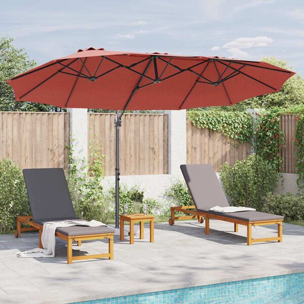 vidaXL Trädgårdskantileverparasol Terracotta 372 x 198 x 243 cm