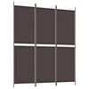 vidaXL Rumsavdelare 3 paneler brun 150x180 cm tyg