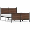 vidaXL S&auml;ngram utan madrass metall brun ek 120x190 cm