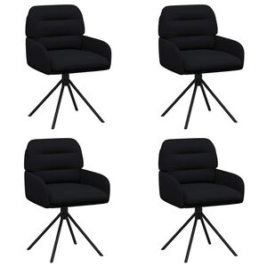 vidaXL Sv&auml;ngande Matstolar 4 st Konstl&auml;der Svart 59 x 59,5 x 90 cm