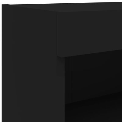 vidaXL Tv-bänk 6 delar LED svart konstruerat trä