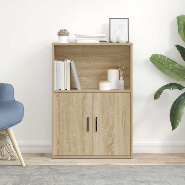 vidaXL Bokhylla sonoma-ek 60x24x85 cm konstruerat tr&auml;